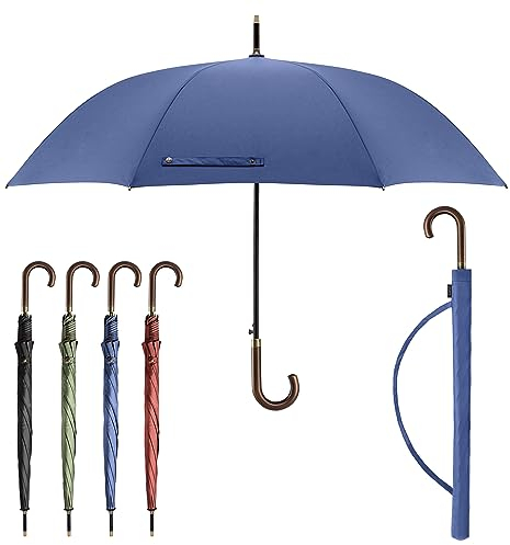 Sapor Design Parapluie anti-tempête automatique coupe-vent,Taille XXL,Grand et stable pour 2 personnes,Pour homme et femme,Parasol de golf de voyage, bleu foncé, XXL