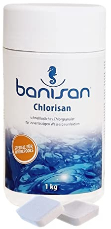 Banisan Chlorisan Chlorgranulat – Inkl. 2 Filterreiniger-Tabs – Desinfektion für Outdoor-Whirlpools, Spas & Pools