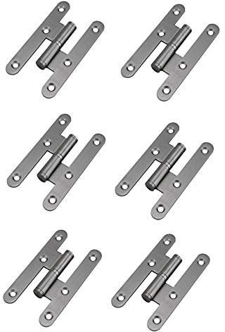 AZERODESIGN- Bisagras para Puertas-Bisagras Puertas Madera- Pack de 6-Material Acero sin Remates-medidas100 x 57mm-Cantos Redondos-Distintos Acabados (IZQUIERDA, NIQUEL MATE)