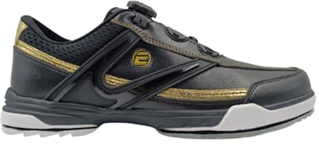 ELITE Alien Men's Bowling Shoes Right Hand Only High Performance Includes Interchangeable Slide Soles and Heels (Black/Gold, US Footwear Size System, Adult, Men, Numeric, Medium, 10.5)