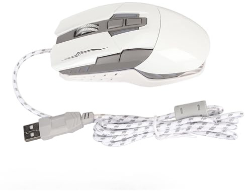 DAUZ Souris Filaire, Optique 4 DPI Réglables en Forme de Voiture de Sport, Souris Ergonomique pour Ordinateur, Chambre à Coucher, Bureau (White)
