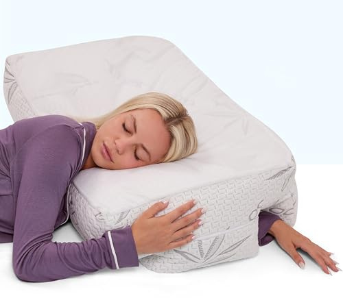 Wife Pillow Almohada para dormir de lado para dolor de hombro, soporte ortopédico con agujeros ergonómicos para los brazos, soporte cervical, cuello, hombro y manguito rotador, diseño terapéutico con