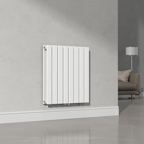 [neu.haus] Termosifone da Parete Radiatore Design Riscaldamento ad Acqua Calda Termoarredo a Pannello Doppio con Elementi Piatti 60 x 60 cm - Bianco