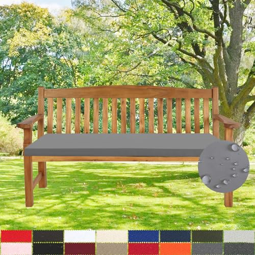 PHUSTJKL Bankkissen Bankauflage Outdoor Wasserdicht Stuhlkissen, 3CM Dicke rutschfeste Waschbar Abnehmbarem Gartenbankauflage, Sitzkissen für Gartenmöbel Schaukel Terrasse Drinnen, 100X30X3CM