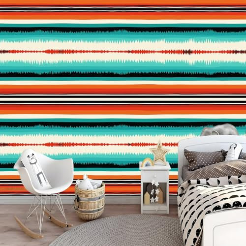 Fototapeten Bunte Streifen In Mexiko Wandtapete Vlies Wand Tapete XXL - 300 x 210 cm - Schlafzimmer Büro Flur Dekoration Wandbilder Moderne Wanddeko Fototapete
