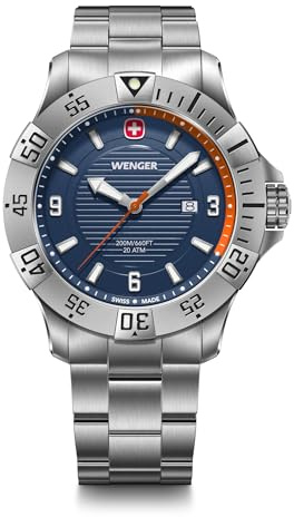 WENGER Herren Armbanduhr Seaforce, Ø 43 mm, Swiss Made, Analog Quarz, Wasserdicht bis 200 m