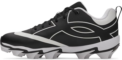 Under Armour Men's Leadoff Icon Low RM Baseball Cleats, (001) Black/White/Black, 8, US