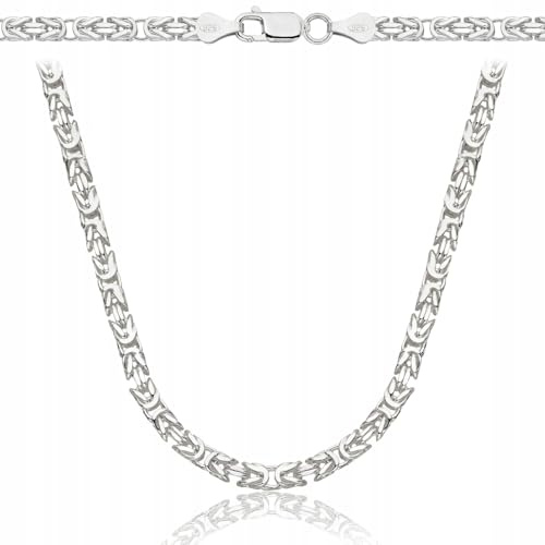 Amar Luxury königskette ketten für herren silber 925, massive Kette, kette herren 55 cm - halskette herren, panzerkette herren 925 silber- herren schmuck, italienische Qualität,Breite 3 mm