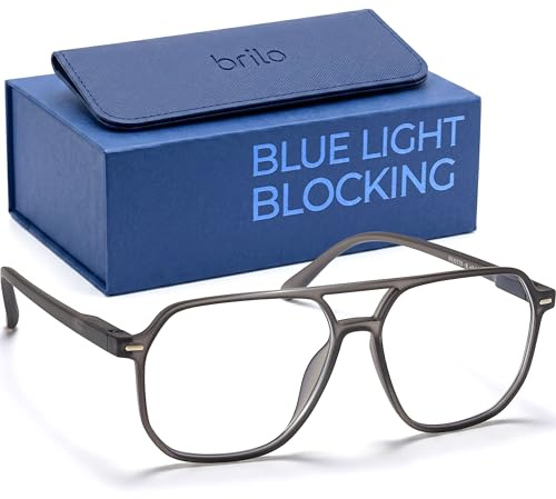 BRILO Blaulichtfilter Computerbrille Nullen Herren Unisex (REB520-B)