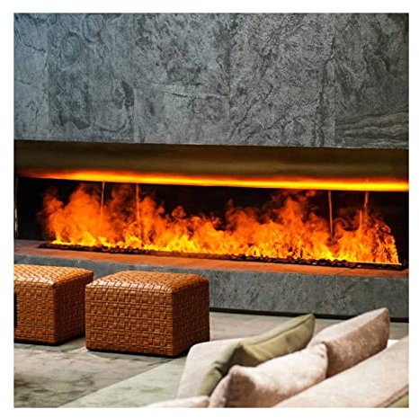 SBCGFY Chimenea eléctrica de 70,8 Pulgadas con Llama Realista, chimeneas eléctricas empotradas en la Pared, Calentador de inserción, Chimenea LED, Control re(Un Color L 180cm)