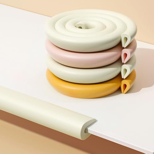 U Profil Kantenschutz, Kantenschutzstreifen Für Tischkantenschutz, 5m Schaumstoff Kinder Eckenschutz, Sicherheits-Stoßstangenschutz(White,2m/6.6ft)
