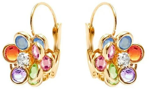 Einzigartiger 18 Karat Gelbgold vergoldeter Damenschmuck mit Zirkonia für Mädchen, Tropfenohrringe-Gold