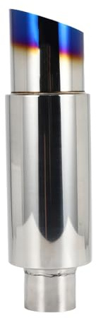 Sirxlevcy Voiture Universel en Acier Inoxydable Tuyau D'éChappement Carré Silencieux Queue Gorge Silencieux Astuce Tuyau 370Mm RôTi Bleu