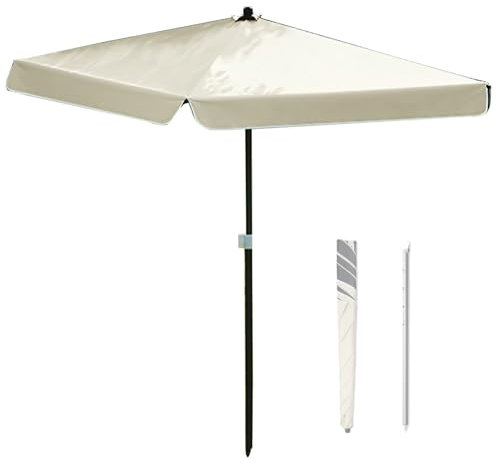 Parasol Carré d'extérieur 170 x 220 cm,Grand Parasol de Jardin pour Plage, Piscine, Pelouse,Terrasse, Protection Solaire UV 50+(Khaki)