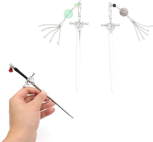 LINTRA 3 Pezzi di Bacchette per Capelli a Forma di Spada Vintage, Legame di Zinco Bastone Cinese per Capelli, Vintage Fermaglio per Capelli a Forma di Spada, per Scene, Feste o come Regalo