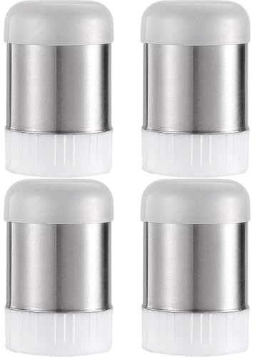 HiyyFloy Lot De 4 Mini Salières Poivrières en Acier Inoxydable pour, Camping, Boîte À Lunch – Récipients À Épices Portables, Étanches Anti-fuites avec Couvercles Sécurisés
