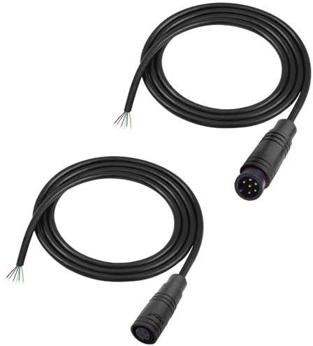 RUNCCI-YUN 2PCS Waterproof Julet 6 Pin Ebike Extension Cable Connector for e-bikes male and female plug wire,6 pin cable connector for electric bike light,DIY Bike Projects(1m)