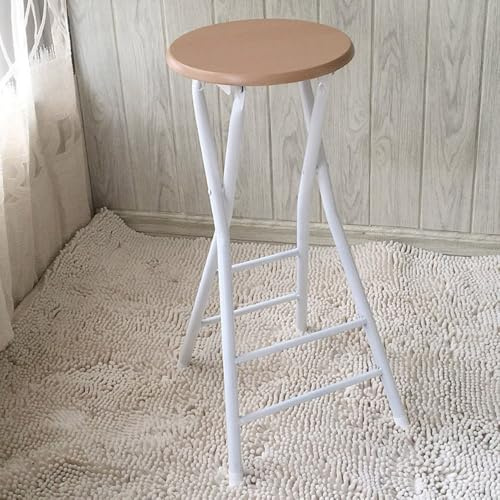 GSKDZG 60cm 70cm Sgabello Pieghevole In Legno Sgabello Da Bar Pieghevole Rotonda Sedie Pieghevoli Portatile Per Cucina, Bancone, Interno Ed Esterno(Wood Color,60cm)