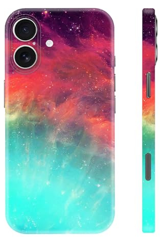 Skin Wrap Protective Film for iPhone, Sticker Cover for Phone Back, Camera, Frame (Red Green, 16 Plus)