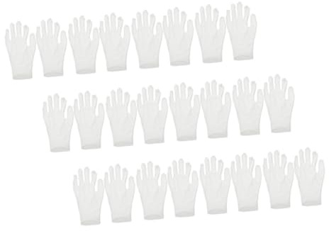 Veemoon 12 Paia Guanti Idratanti in Cotone Guanti Da Lavoro in Cotone Bianco Per Mani Asciutte Per Uso Notturno Confezione