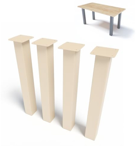 NWELD Tischfüsse Tischbeine Metall EINFACH Beige 72x11x11cm Tischkufen DIY - Tischbein Set - Tischfuß Loft. Industriestil für Couchtisch. Esstisch. Schreibtisch