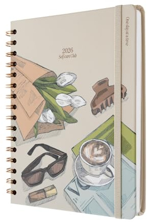 Kokonote Agenda 2026 Semana Vista A5 Self Care - Agenda semanal Anual mujer Con Anillas - Incluye Pegatinas, Láminas decorativas, Marcapáginas y Apartados funcionales