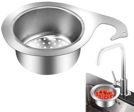 Cesta coladora de acero inoxidable en forma de cisne, fregadero de cocina, estante de drenaje de cisne, cesta de drenaje multifunción, para filtrar residuos de cocina (1 paquete)