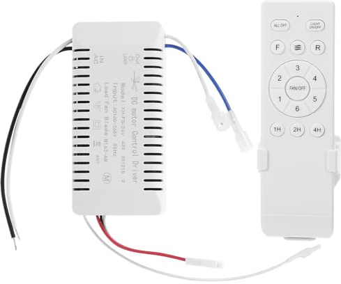 Generico 1 set di telecomando per ventilatore CC, telecomando universale per ventilatore da soffitto, regolatore di velocità regolabile a 6 velocità, accessorio di ricambio per casa e ufficio