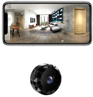keft Mini Camara Espia Oculta 1080P HD WiFi Camaras de Vigilancia sin Cables Camara Seguridad Vigilancia Cámara Espía para Ver En El Movil Interior Spy CAM con Detección de Movimiento (Black)