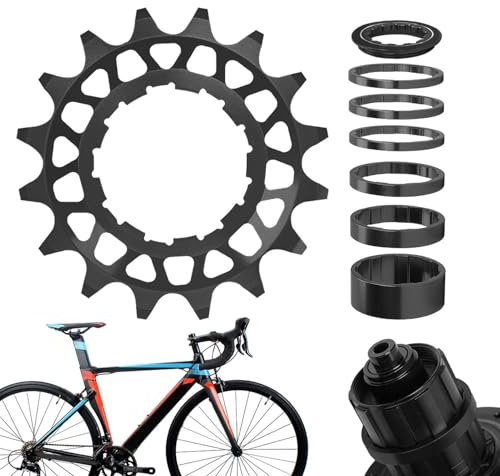 Single Speed främre kuggkrans – 16 t/18 T hjulomkopplingsadapter | Cykelhastighets-skarvning | För mountainbike, vägcykel, stad och väg, utomhusbruk, vuxna förare, nybörjare, ungdomar
