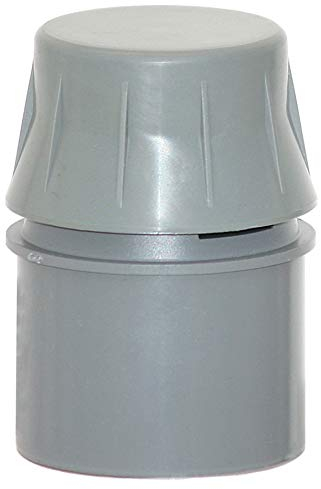 HT Dunsthut Rohrbelüfter Grau – Kunststoff Dachentlüfter für Abwasserrohr & Sanitärsysteme – Rohrlüfter mit Insektenschutz & Laubschutz – passend für HT-Rohre (50, 1)