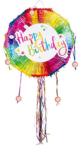 Boland 30939 – Pinata Happy Birthday pour anniversaire ou fête à thème, 44 x 44 cm, décoration de fête