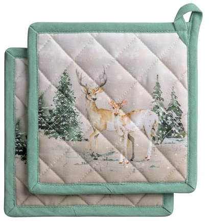 Maison d'Hermine Topflappen-Set, 100% Baumwolle (20 cm x 20 cm, 2er-Pack)
