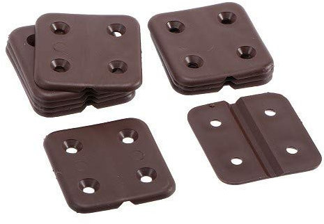 Set de10 charnieres plates marron 44x41 mm