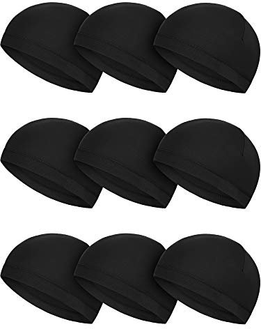 SATINIOR 9 Pieces Cooling Skull Caps Helmet Hard Hat Liner, Black