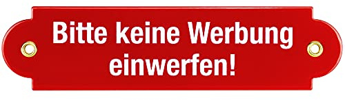 Sosenco Bitte Keine Werbung Blechschilder – Emaille Keine Werbung Aufkleber für Briefkasten – Türschild - Warnung Schild – Rot
