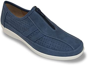 Chums Ladies Dr Keller Zip Front E Fit Leisure Shoe Navy 7 UK