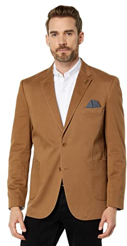 Johnston & Murphy Washed Cotton Blazer Brown LG