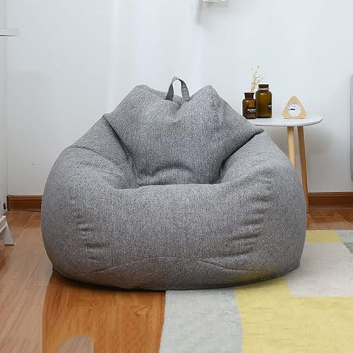 Highdi Bean Bag No Filler, Gaming Beanbag Chair Cover for Adult Kids Without Filling Highback Comfortable Lazy Sofa Beanbag Soft Toy Storage Bean Bag Seat (100x120cm,Dark grey)