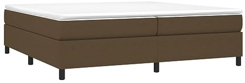 vidaXL Estructura de Cama con somier Tela marrón Oscuro 200x200 cm