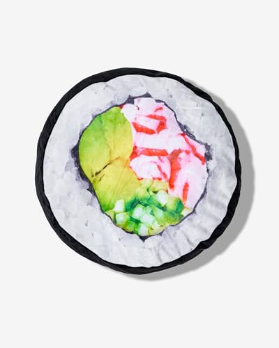 TILTECH Sushi Pillow for Bed, Sofa, Couch, 14 Soft, Plush Sushi Roll Cushion Comfortable for Home, Cute Pillows Japanese Sushi Gifts, Realistic Funny Pillow Gag Gift for Sushi Lovers, California Roll