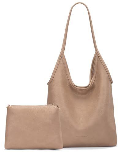 Montana West Slouchy Hobo Bags - Borsa a tracolla da donna, morbida, con manico superiore, Colore: beige.