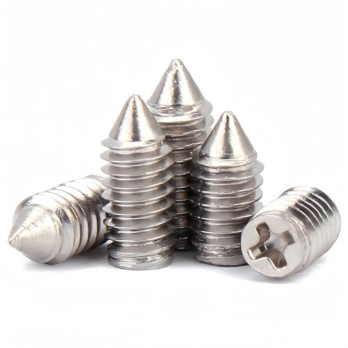 SYDARSYN Phillips Screws Headless Grub Screws 304 Stainless Steel Cone Point Set Screws M4x9mm (60 pcs)