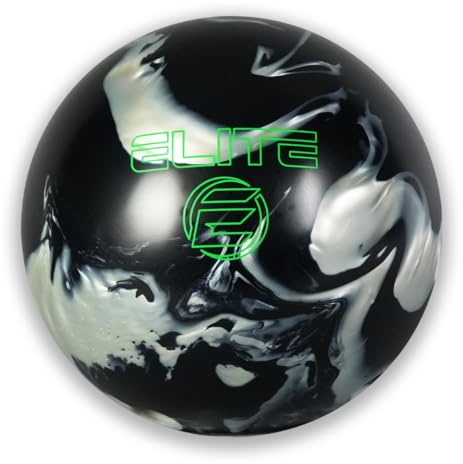 ELITE EZ Hook Reactive Bowling Ball - Great for Entry Level Bowlers Looking for to Curve/Hook Their Bowling Ball (Black/Silver, 12 Pounds)