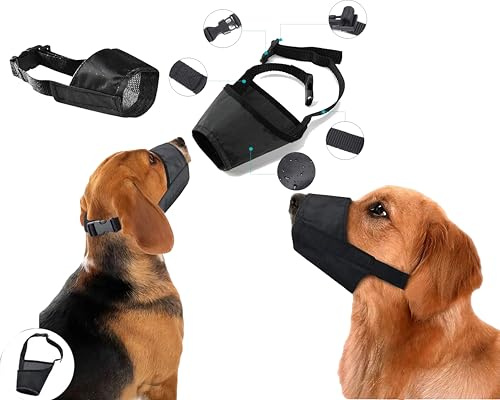 Pet Guru® Dog Safety Muzzle Anit-Biting Barking Chewing Control Adjustable Comfortable Nylon XSmall to XL (1, Medium)