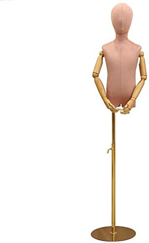 CCYENG Schaufensterpuppen-Torso, Schaufensterpuppe, Schneiderpuppe, Torso, Kinderschaufensterpuppe, Schneiderpuppe, Holzarm, verstellbar für Kleiderständer, geeignet