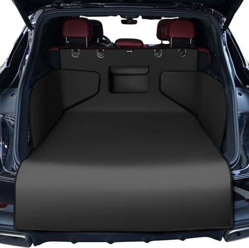 KYG Kofferraumschutz Hund Universelle wasserdichte & Widerstandsfähige Kofferraum Schutzmatte Hund mit Seitenschutz Kofferraumschutz Leicht zu reinigen für Auto, SUV & LKW, 185 * 105 * 38cm - Schwarz