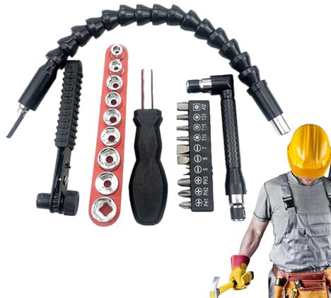 Flexible Bohrerverlängerung, flexible Schraubendreherverlängerung | Flexibles Klappwerkzeug aus Metall für Verlängerungs-Bit, praktische Bohrerverlängerungsbefestigung, flexible