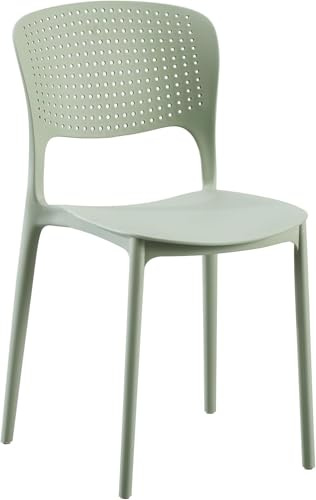 Cribel Set da 4 Sedie Ariel in Polipropilene Antracite | Sedute Moderne, Resistenti e Leggere per Cucina, Sala da Pranzo, Ufficio e Ambienti Commerciali (VERDE)