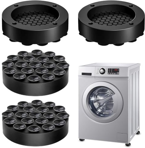 ZDNT 4 Pièces Amortisseurs De Vibrations Machine à Laver,Pied Anti Vibration Machine a Laver,Tapis Machine à Laver Anti Vibration,Pour Machines à Laver, Sèche-Linge, Meubles,Réfrigérateurs